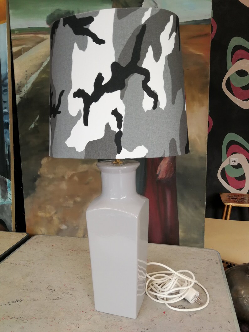 Grey Floor Lamp Camouflage Foot David Hicks Design