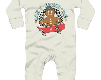 Christmas "Catch me if you can"  100% Organic Soft Cotton Sleepsuit