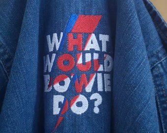 David Bowie "Was würde Bowie Do" Kinder Jeansjacke aus Bio-Baumwolle