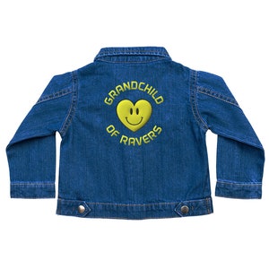 Bestickte Babybugz Jeansjacke RaveHeart-Enkelkind-Gelb