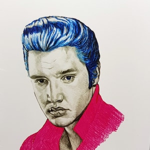 Carte de voeux d'Elvis Presley avec le message « Tu es Evlis dans ma tête »