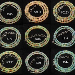 Natural Ethiopian Opal Beaded Necklace: October Birthstone Jewelry