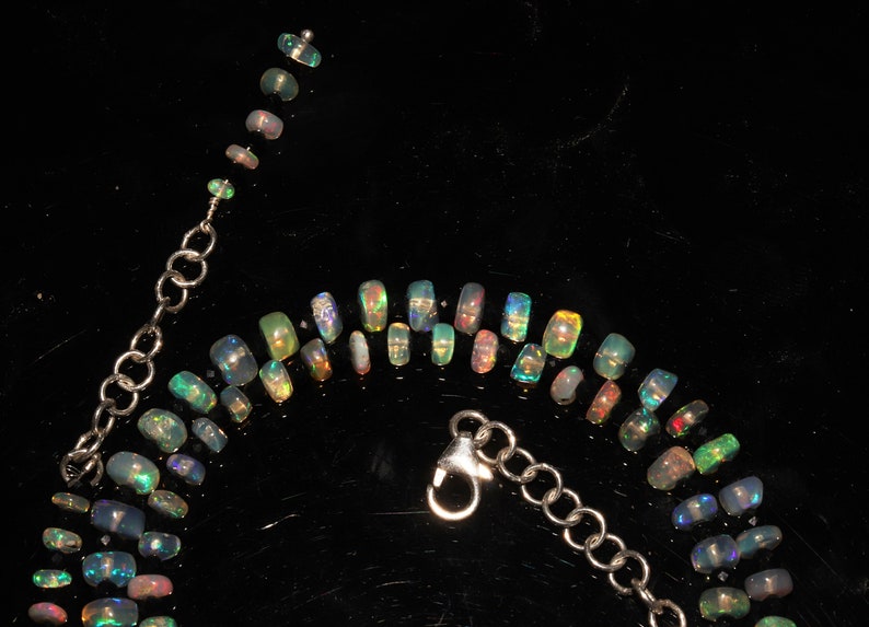 Natural Beautiful Ethiopian Fire Opal Beads /& Spinal Beads Necklace Opal Beads Necklace Ethiopian Opal Beads Opal Beads With Spinal