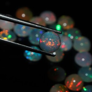 5mm Ethiopian Opal Cabochon: Natural Fire Opal for Jewelry Making