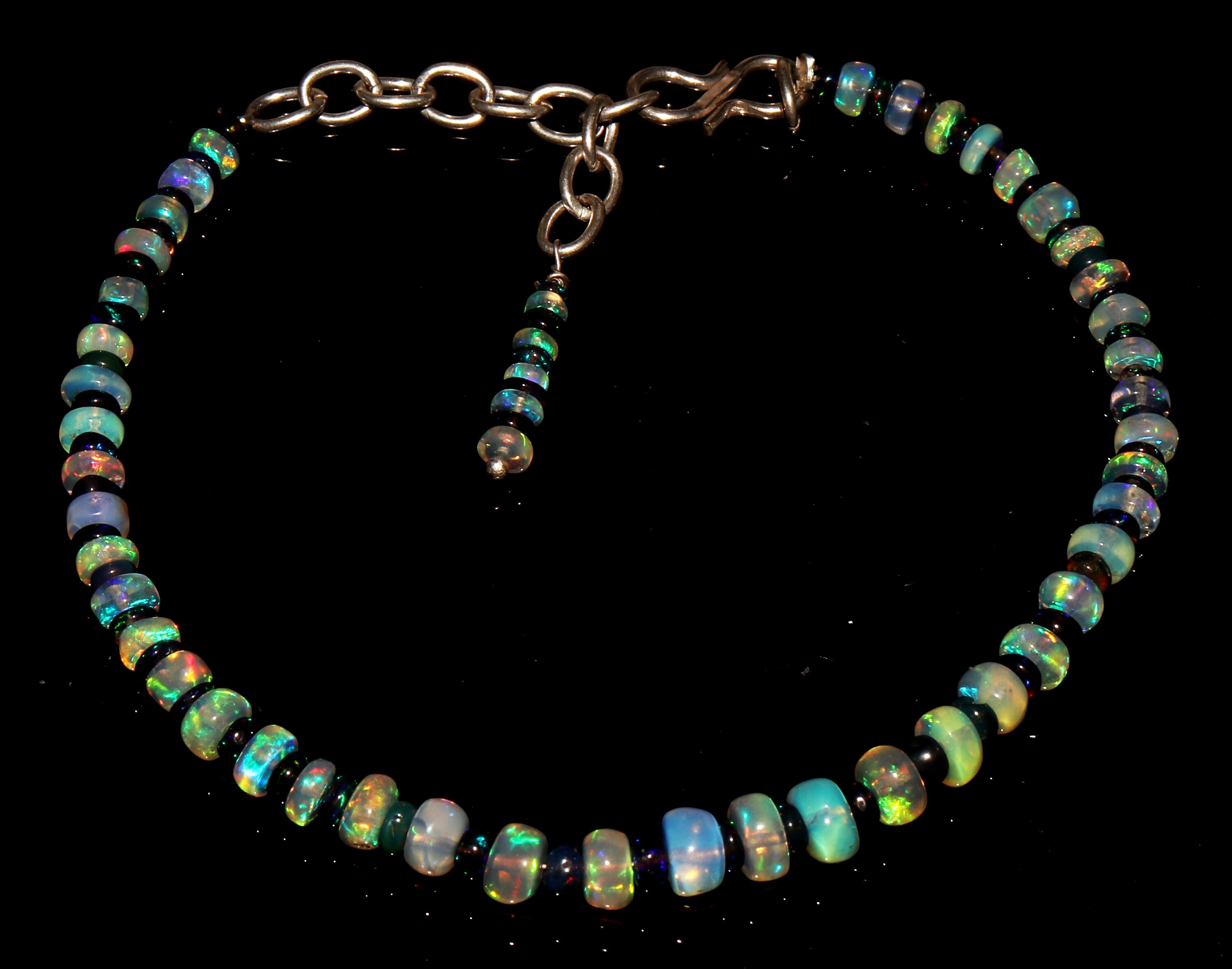 Ethiopian Fire Opal Bracelet With Sterling Silver Jewelry / Etsy