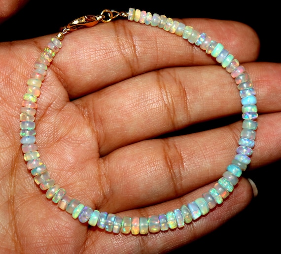 Natural Opal Bracelet Healing Opal Bracelet Minimalist Bracelet Unisex Bracelet Gift for Girlfriend Handmade Bracelet Jewelry Etsy