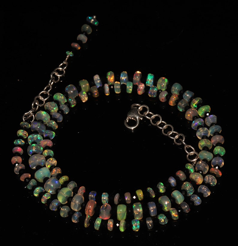 Natural Beautiful Ethiopian Fire Opal Beads /& Spinal Beads Necklace Opal Beads Necklace Ethiopian Opal Beads Opal Beads With Spinal