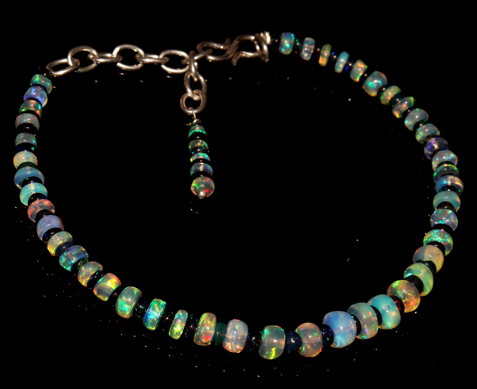 Ethiopian Fire Opal Bracelet With Sterling Silver Jewelry / Etsy