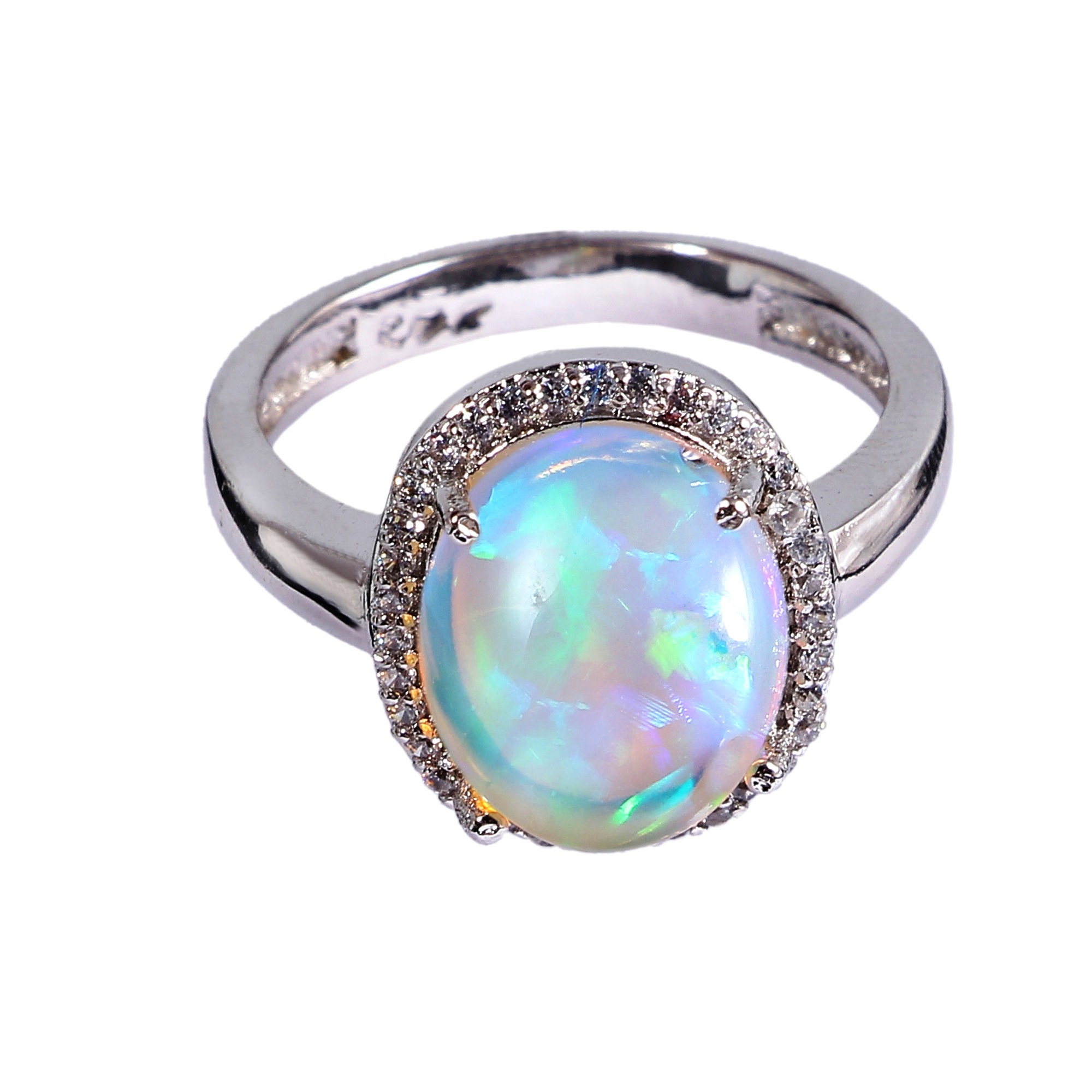 925 Sterling Silver Unique Natural Ethiopian Opal Engagement | Etsy