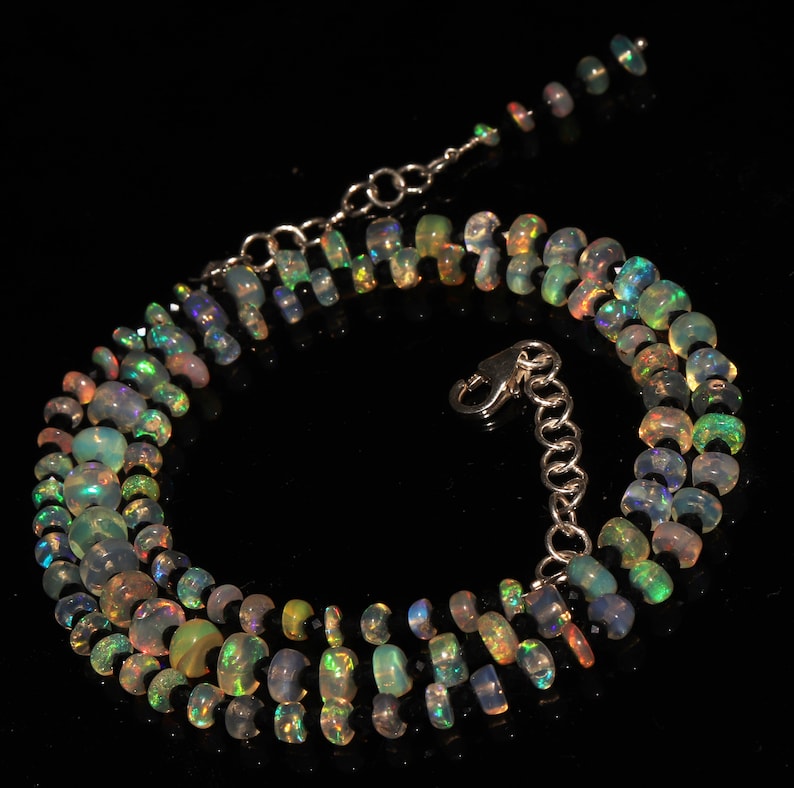 Natural Beautiful Ethiopian Fire Opal Beads /& Spinal Beads Necklace Opal Beads Necklace Ethiopian Opal Beads Opal Beads With Spinal