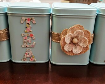Decorative Tea Tins Etsy