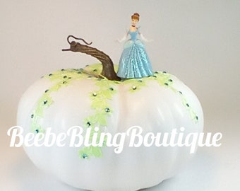 Disney Cinderella pumpkin centerpiece decoration.  White Pumkin decor.  A great keepsake for your memories.