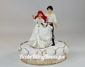 Details about / KISS Little Mermaid Cupcake Wedding Cake topper Groom top Arial Centerepiece