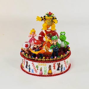 Adorno para tarta de Super Mario: Centro de mesa de recuerdo de Nintendo imagen 1