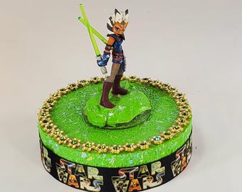 Adorno para tarta de Disney Tano. Decoración de centro de mesa de Star Wars. Un recuerdo perfecto para tus recuerdos. ¡Sin fondant!