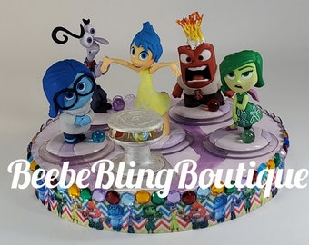 Disney Inside Out cake topper.  Inside Out centerpiece decoration.  A great keepsake for your  Joy, Sadness, Disgust, Anger, and Fear.