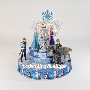 Disney Frozen cake topper.  Disney Frozen centerpiece decoration.
