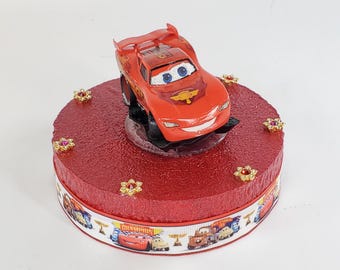 Disney Lighting McQueen cake topper.  Cars centerpiece decoration.  A great keepsake for your memories.  Not fondant!