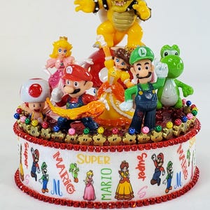 Adorno para tarta de Super Mario: Centro de mesa de recuerdo de Nintendo imagen 2