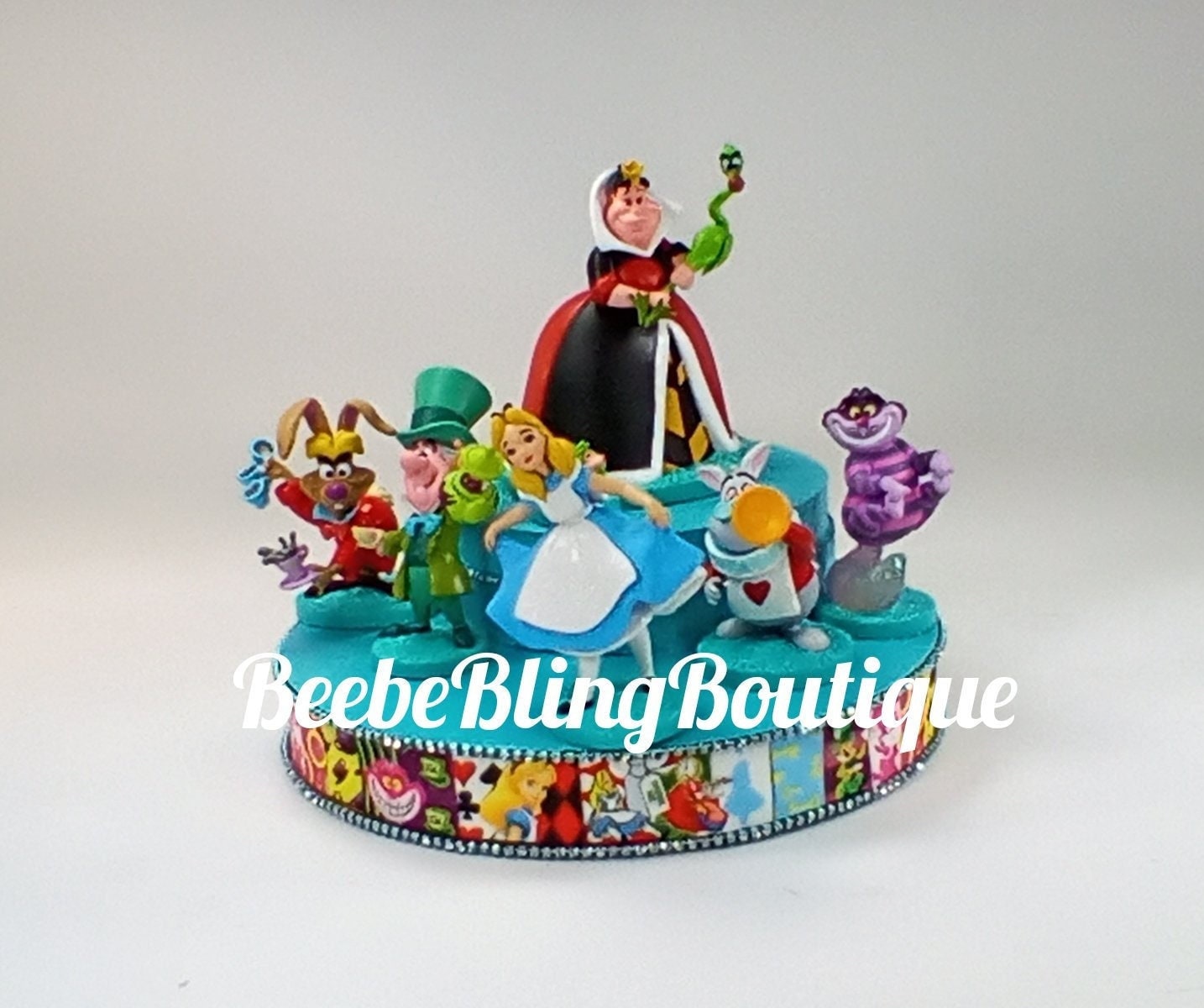Elegant Adventures in Wonderland Fondant Cake Toppers, Perfect for Alice,  Tea Cup and Saucer, Roses, Pocket Watch, Key, Bridal Shower Cake