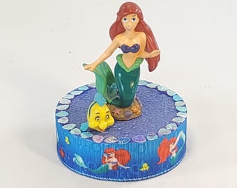 Disney Princess Ariel cake topped.  Disney The Little Mermaid centerpiece decoration.