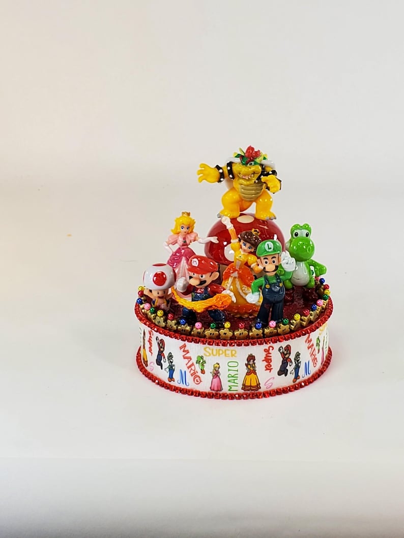 Adorno para tarta de Super Mario: Centro de mesa de recuerdo de Nintendo imagen 1