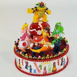 Adorno para tarta de Super Mario: Centro de mesa de recuerdo de Nintendo imagen 4