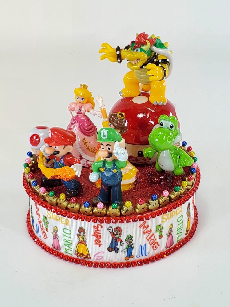 Adorno para tarta de Super Mario: Centro de mesa de recuerdo de Nintendo imagen 9