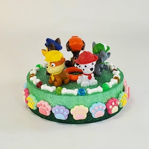 Disney Paw Patrol cake topper.  Paw Patrol centerpiece decoration.  A great keepsake for your memories.  Not fondant!