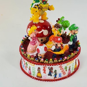 Adorno para tarta de Super Mario: Centro de mesa de recuerdo de Nintendo imagen 5