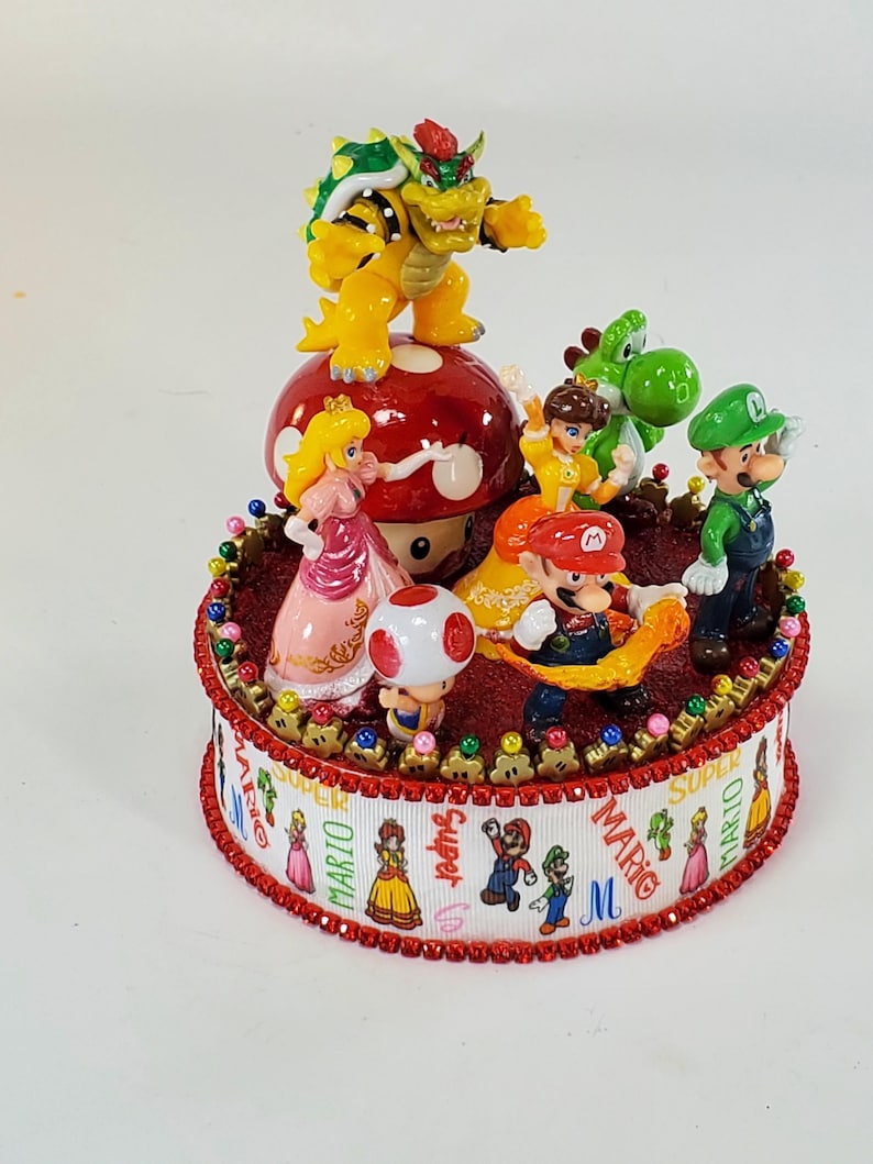 Adorno para tarta de Super Mario: Centro de mesa de recuerdo de Nintendo imagen 5