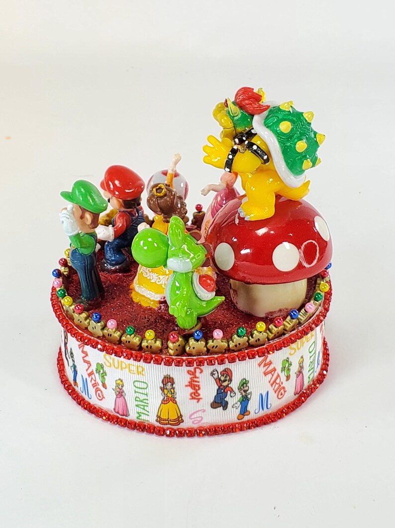 Adorno para tarta de Super Mario: Centro de mesa de recuerdo de Nintendo imagen 8