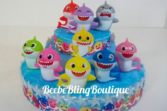 Baby Shark Cake Topper Pink Fong Centerpiece Etsy