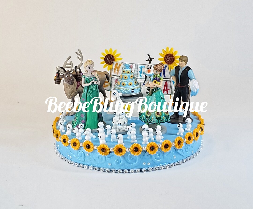 Disney Frozen Fever Cake Topper. Frozen Fever Centerpiece Decoration. A