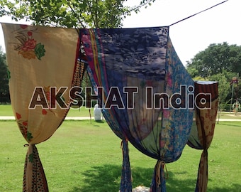 Vintage Sari Bed Canopy, Bohemian Decor, Glamping Tent