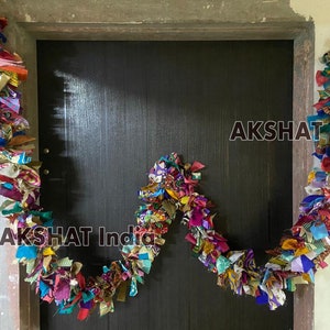 Christmas  garland,rag swag,rag garland,vinatge sari garland,christmas decoration, Themed Rag Tie Banner,Rag tie garland,shower Decorations,