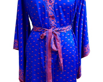 Silk Robe Kimono Sleeves - Bridal Long Robe - Getting Ready Robe - Floor Length Gown - Long Dressing Gown - Long Sleeve Wedding Robe