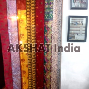 Wholesale Lot of Indian Vintage Old Silk Sari Multi color Handmade Patchwork Curtain Door Drape Window Home Decor Recycled Curtain