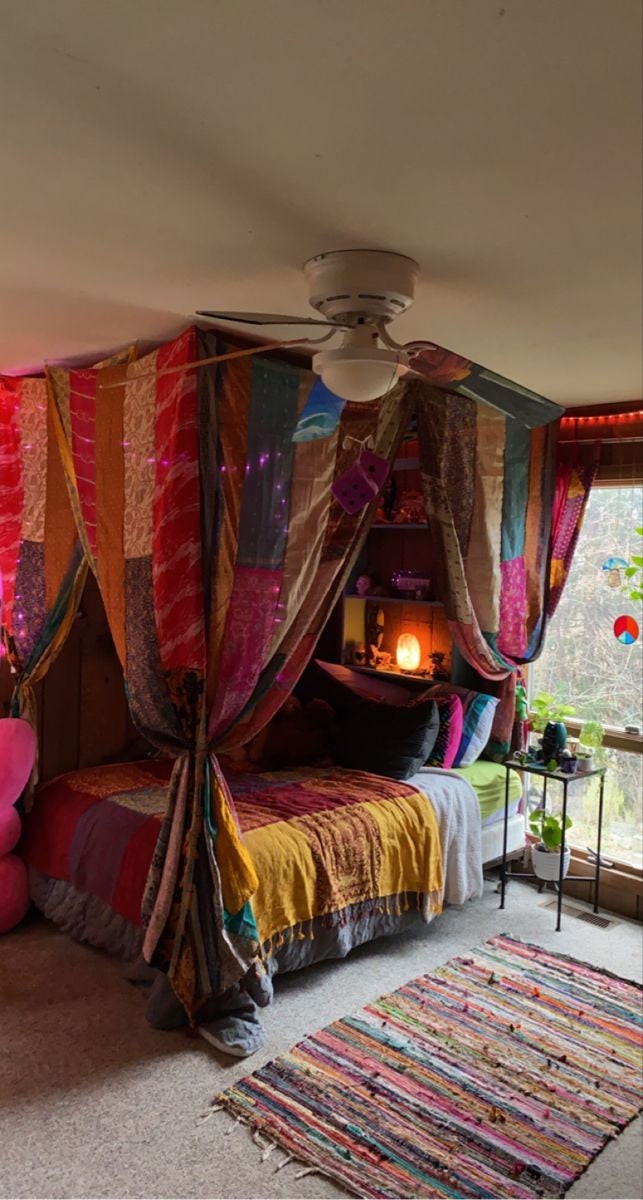 Tapestry cheap canopy bed