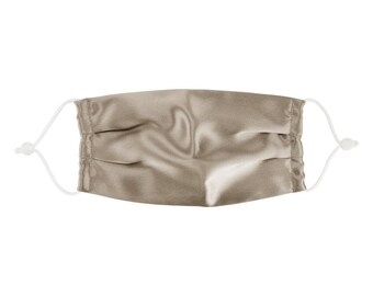100% Satin Face Masks, Pleated Satin Face Mask, Reusable Face Mask, Washable Face Mask, Handmade Face Mask, Silk Face Mask