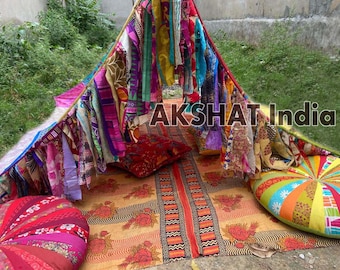 Colorful Sari Bed Canopy ,Boho Sari Canopy, Indian Sari BedCanopy, BohemianCanopy,Vintage Sari Canopy,Gypsy Sari Canopy,Ethnic Sari Canopy,