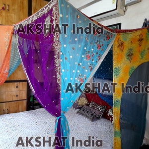 Boho Chic Sari Canopy,Recycled Sari Canopy,Sari Canopy Wedding Décor,Sari Canopy Backdrop,Sari Canopy for Events,Indian Sari Fabric Canopy