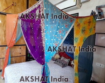 Boho Chic Sari Canopy,Recycled Sari Canopy,Sari Canopy Wedding Décor,Sari Canopy Backdrop,Sari Canopy for Events,Indian Sari Fabric Canopy