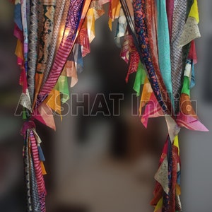 Indian Vintage Old Silk Sari Fabric Handmade Curtain 2 Panel Window Curtain Door Curtain Drapes Curtain Panel Living Room Curtains