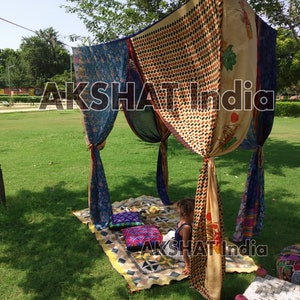 Dosel de Sari exótico, dosel de Sari recicladoDecoración de dosel de Sari, boda de dosel de Sari, dosel de Sari Boho Chic, divisor de habitación de dosel de Sari, telón de fondo de Sari