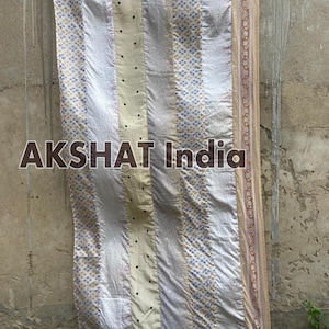 Indian Vintage Old Silk Sari Fabric Handmade Curtain Door Window Décor Up cycled Curtain Home Door Window Curtain Hand Made Curtains