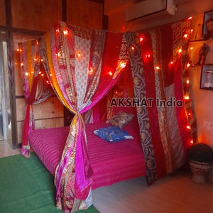Boho canopy Bed Hippie,Bohemian Hippy wall Decor curtain ,photo backdrop ,Fringe festival,made to order, Garden meditation room