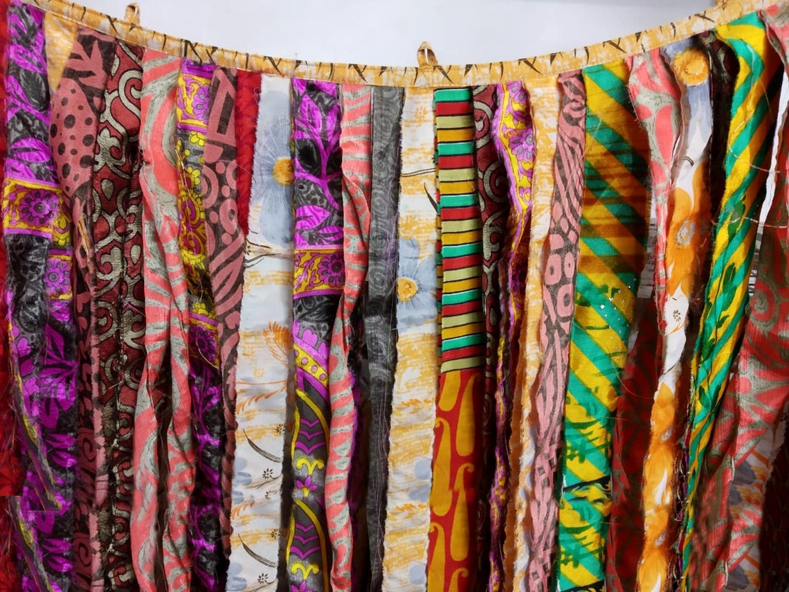 Rag curtain Hippie Curtains Boho Curtains Junk Gypsy Teen Etsy