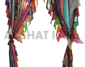 手作り卸売ロットのインドヴィンテージ古いシルクサリーマルチカラー