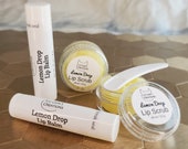 Lemon Drop Lip Balm and Lip Scrub Lip Butter Natural Lip Balm Flavored Lip Butter Beeswax Lip Balm Chapstick Butter Balm